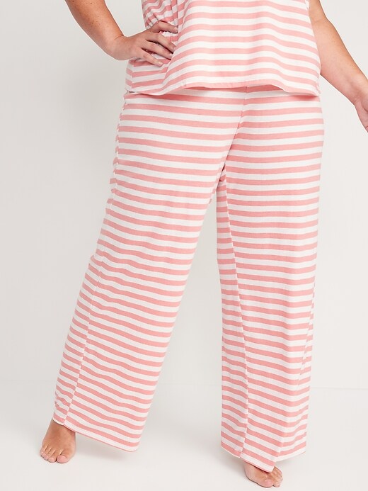 Image number 7 showing, High-Waisted Sunday Sleep Wide-Leg Pajama Pants