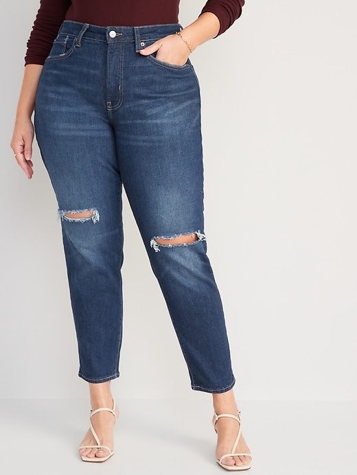 Image number 5 showing, Curvy High-Waisted OG Straight Ripped Ankle Jeans for Women