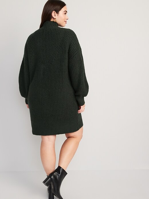Long-Sleeve Relaxed Mock-Neck Mini Sweater Shift Dress | Old Navy