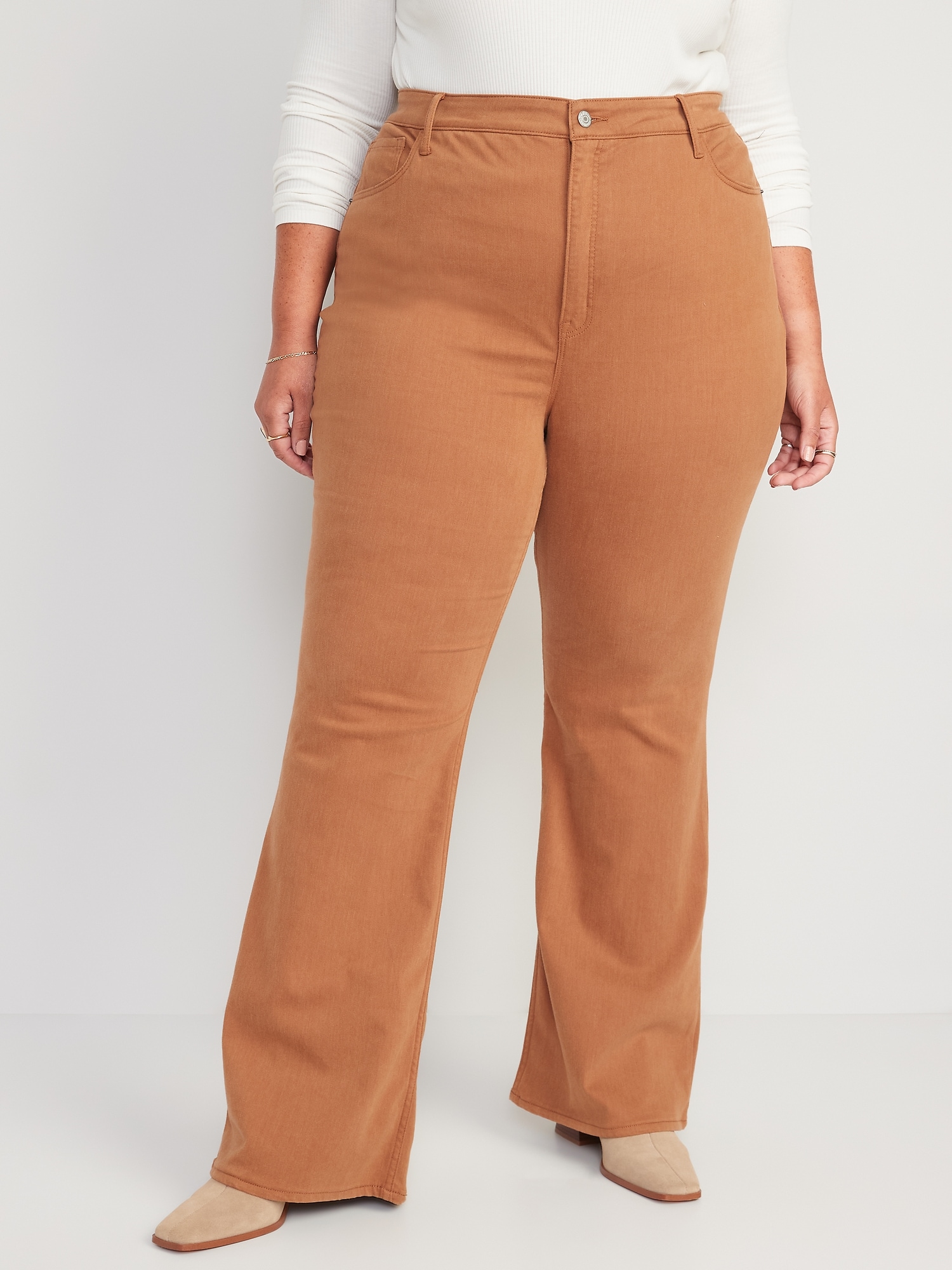 Higher High-Waisted Pop-Color Flare Jeans for Women