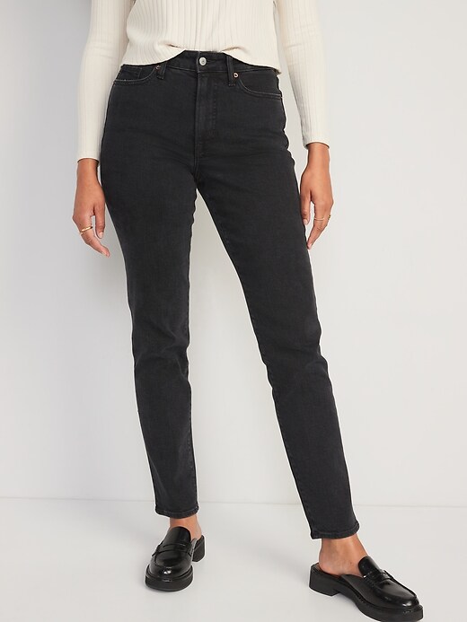 Old Navy High-Waisted OG Straight Black Jeans for Women. 1
