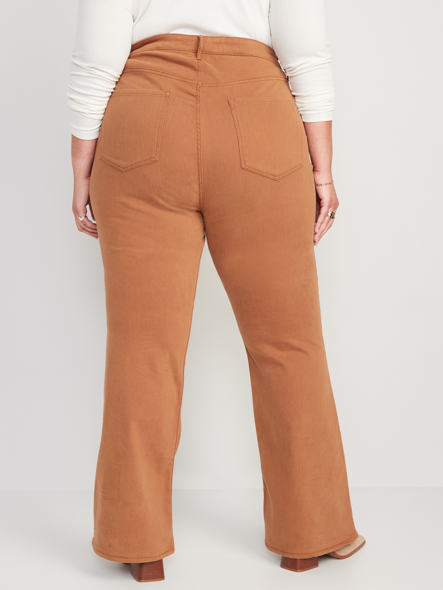 Women's High Rise Extra Stretch Flare Jeans - Brown