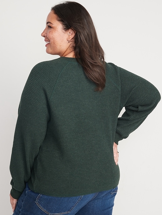 Image number 8 showing, Waffle-Knit Henley Top