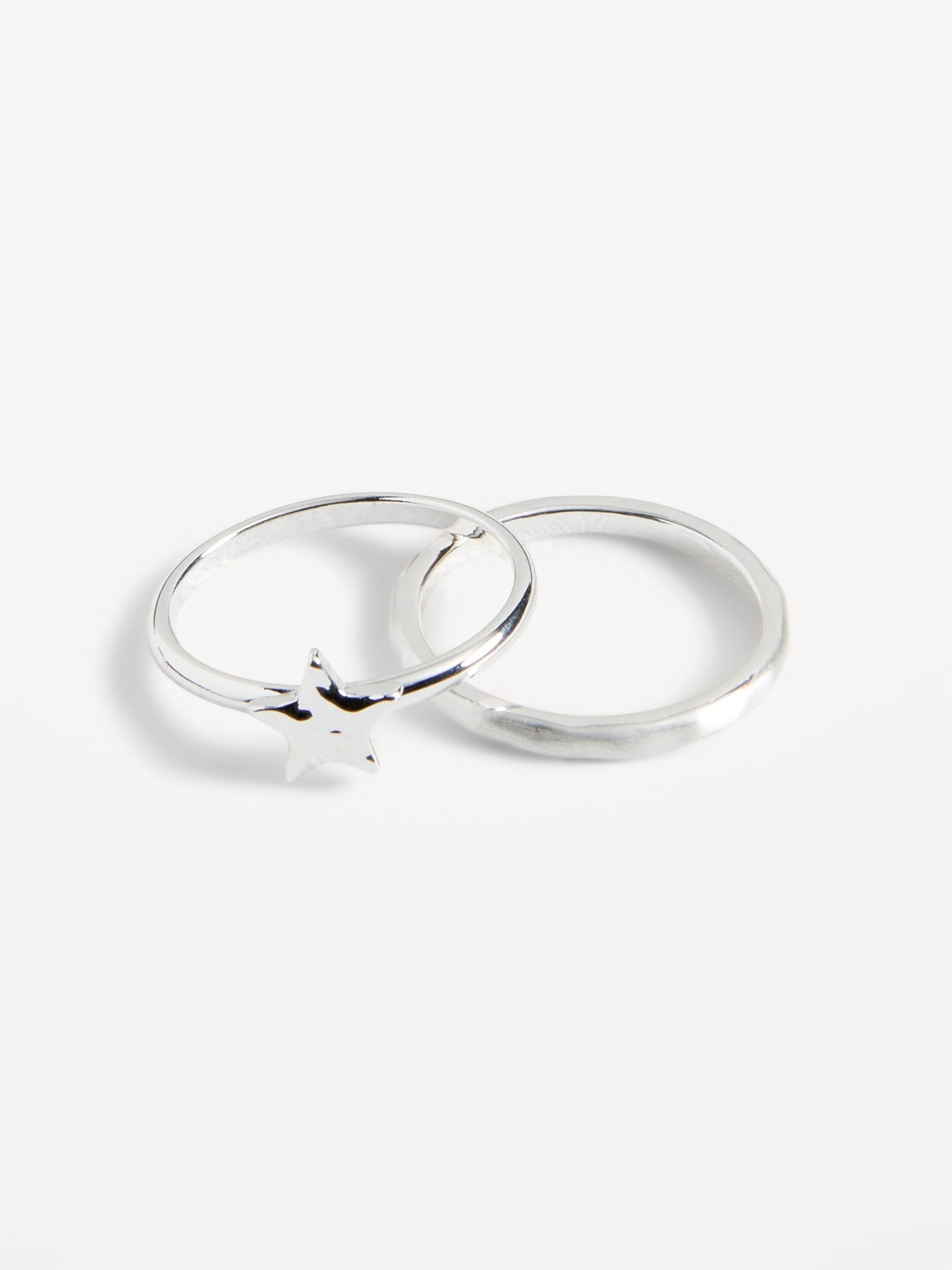 Old Navy Silver-Toned Metal Rings 2-Pack for Women silver. 1