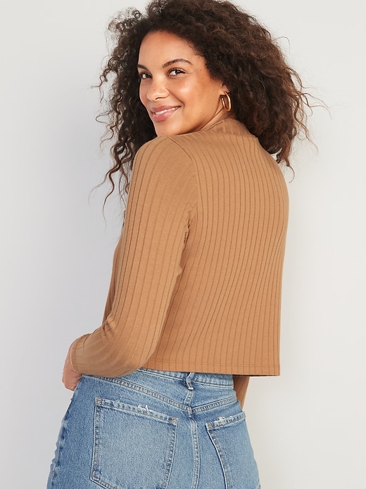 Image number 2 showing, Rib-Knit Crop Sweater