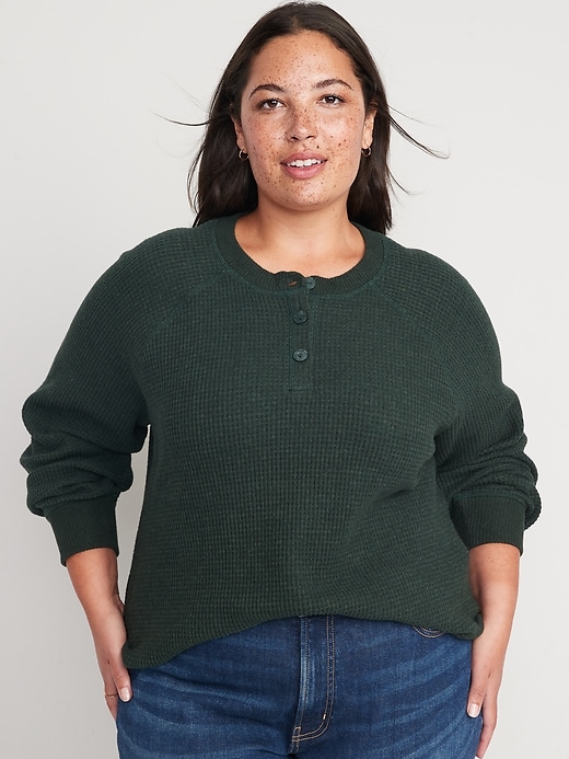 Image number 7 showing, Waffle-Knit Henley Top