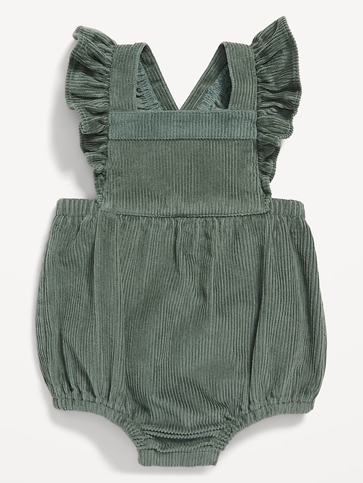 View large product image 1 of 1. Ruffled Corduroy Overall Romper for Baby