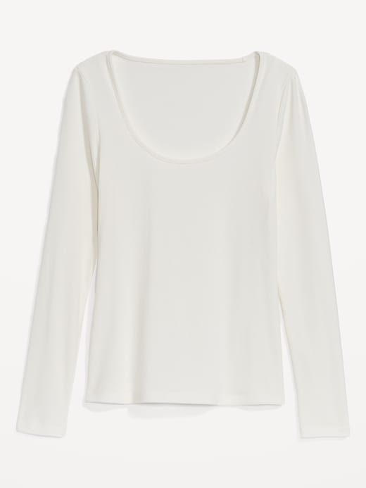 Image number 4 showing, Fitted Long-Sleeve Rib-Knit Top
