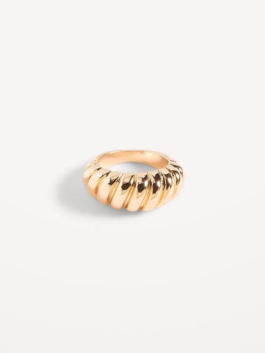 View large product image 1 of 1. Gold-Toned Textured Metal Ring for Women