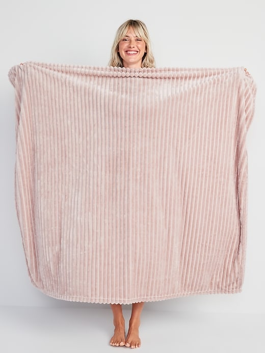 View large product image 1 of 1. Plush Textured-Rib Blanket for the Family