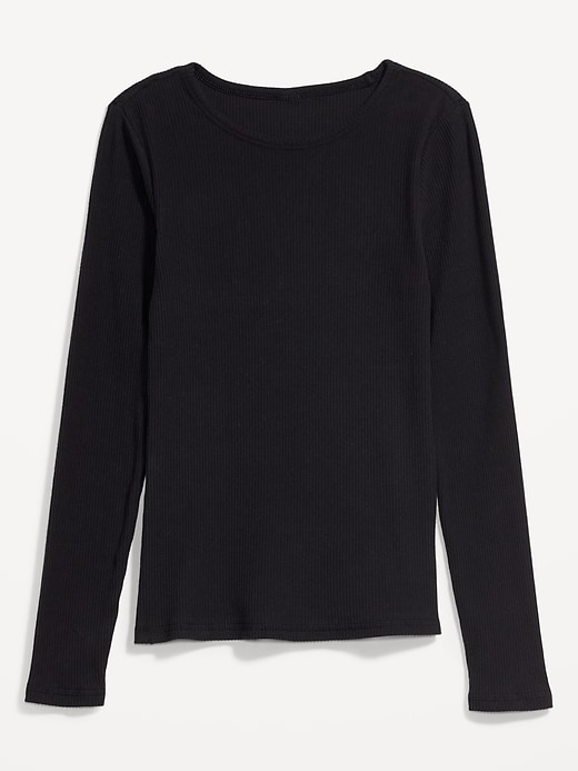 Image number 4 showing, Plush Long-Sleeve Rib-Knit Slim-Fit T-Shirt