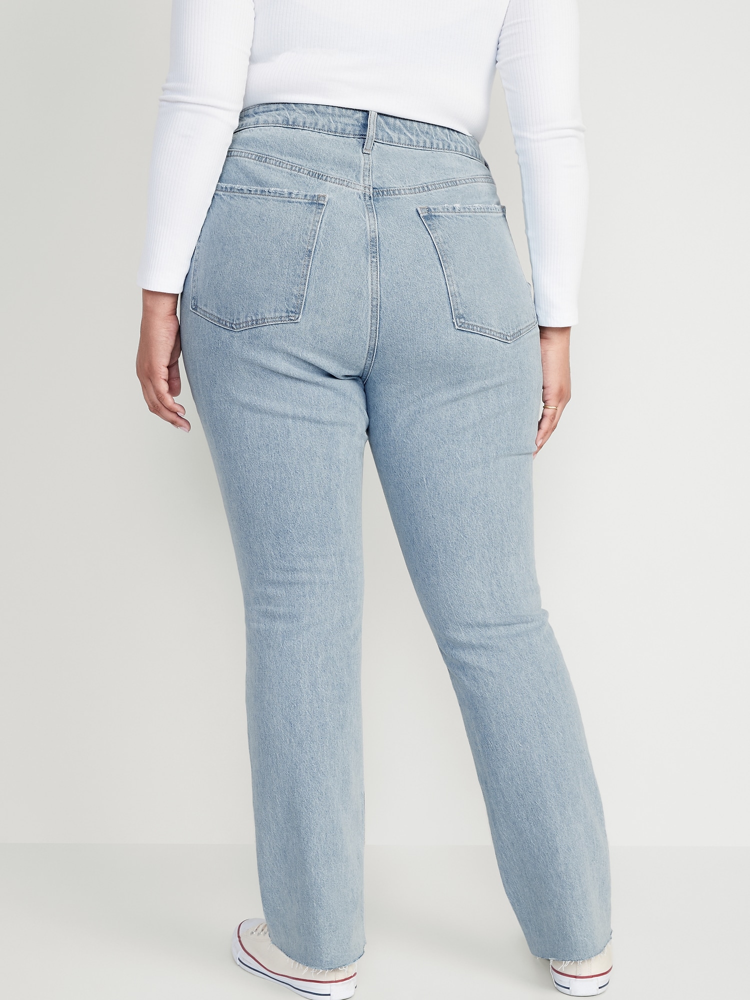 Extra High-Waisted Button-Fly Kicker Boot-Cut Cut-Off Jeans | Old Navy