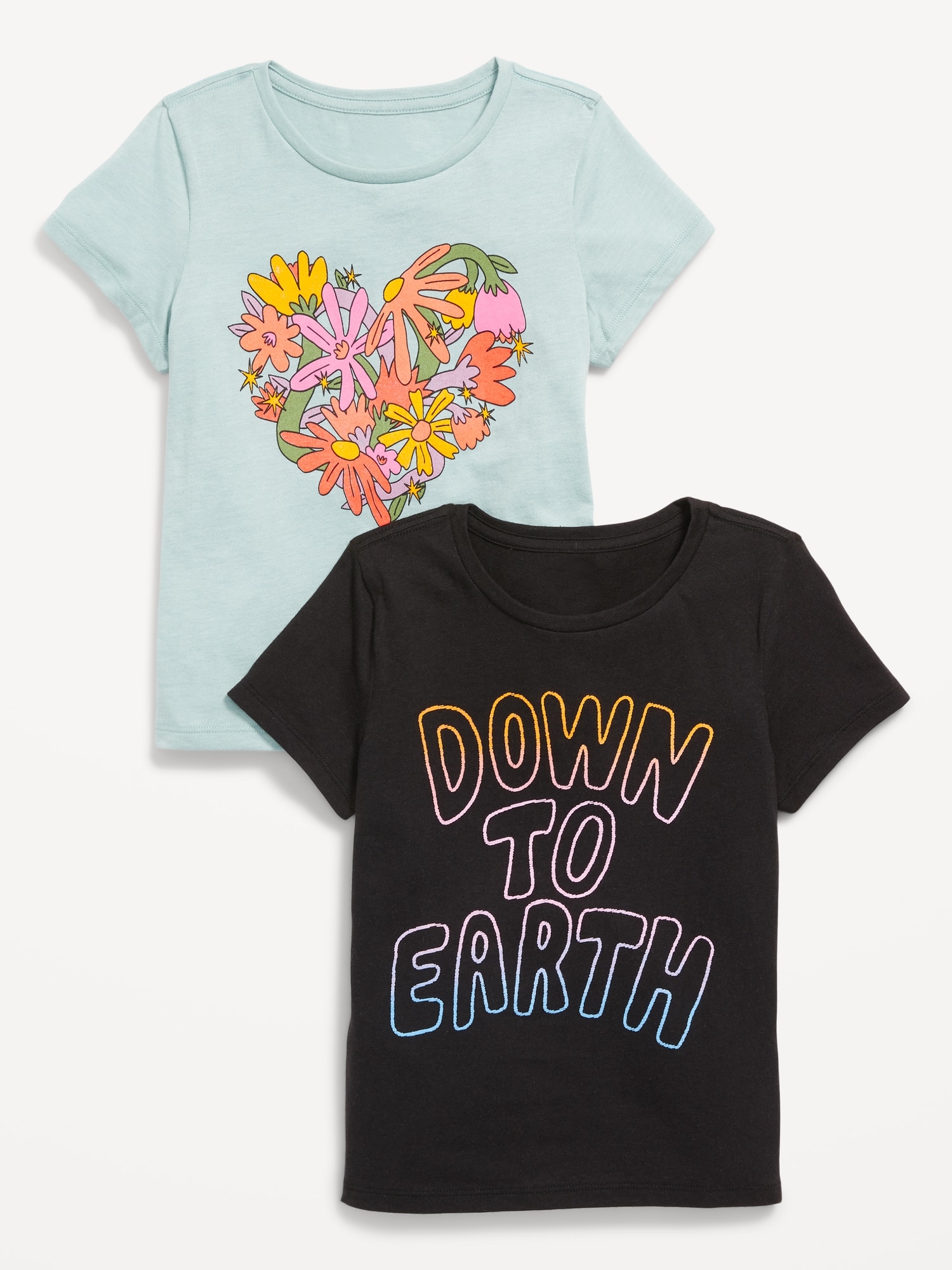 Crew-Neck Graphic T-Shirt 2-Pack for Girls