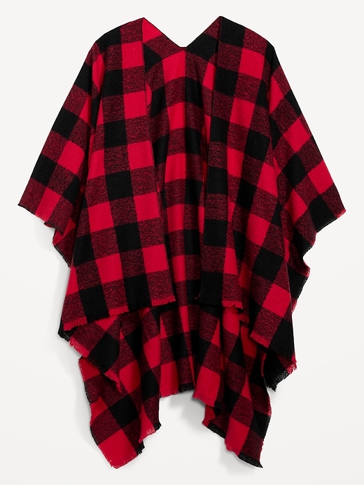 Flannel Poncho Scarf for Women