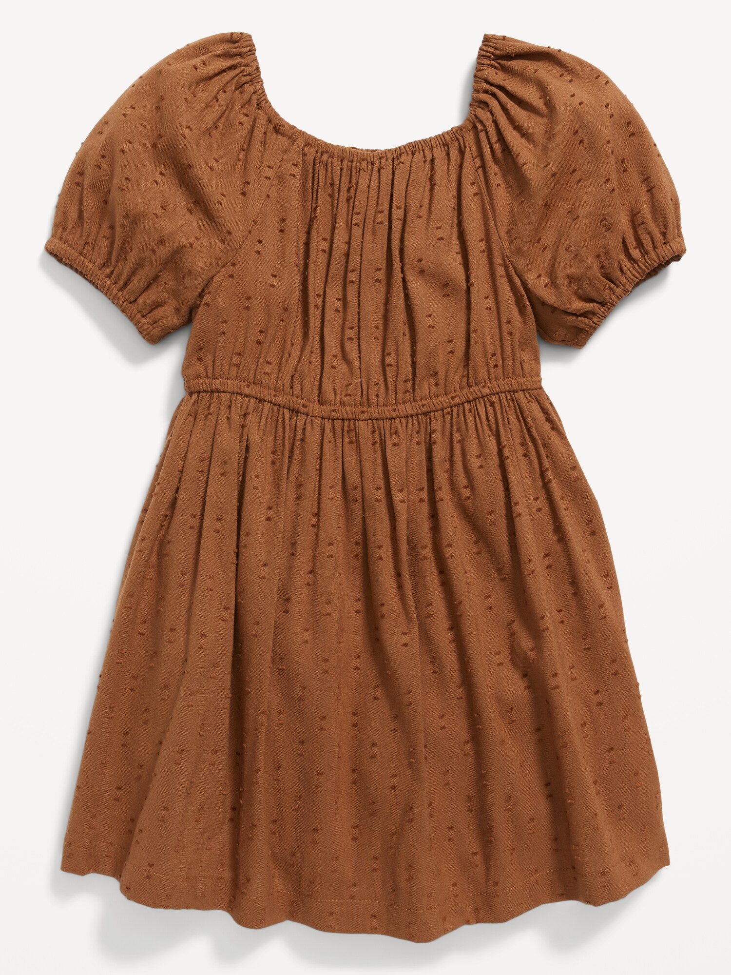 Solid CinchedWaist ClipDot Dress for Toddler Girls Old Navy