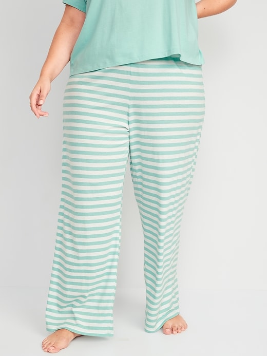 Image number 7 showing, High-Waisted Sunday Sleep Wide-Leg Pajama Pants