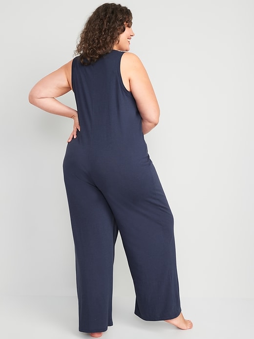 DailySale Women's Casual Loose Jumpsuit | Navy Blue | XL