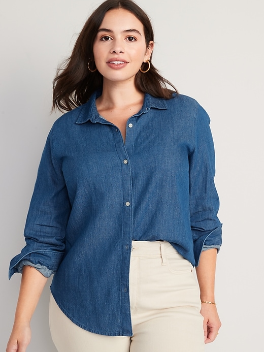 Image number 5 showing, Chambray Classic Button-Front Shirt