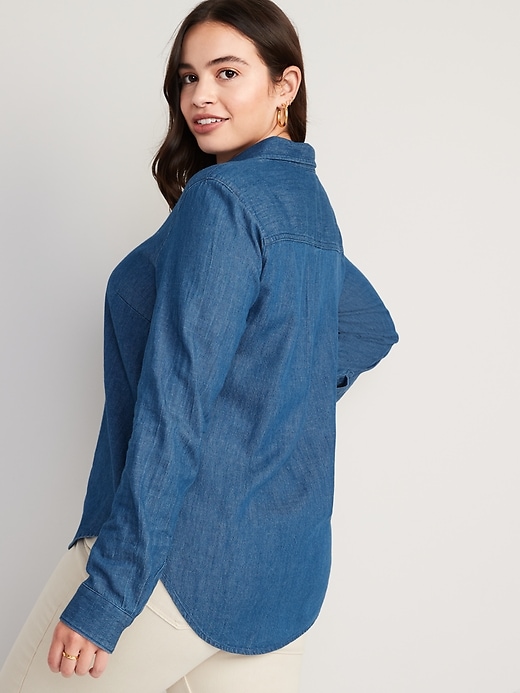 Image number 6 showing, Chambray Classic Button-Front Shirt