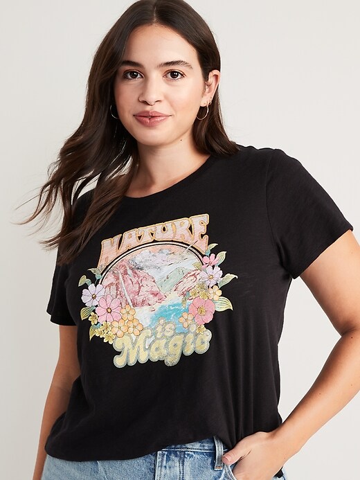 Image number 5 showing, EveryWear Graphic Slub-Knit T-Shirt for Women