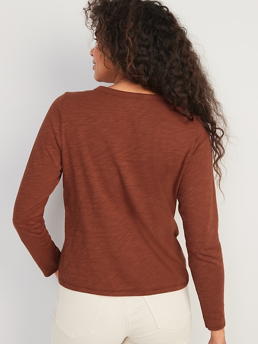 Image number 2 showing, EveryWear Slub-Knit Long-Sleeved T-Shirt for Women