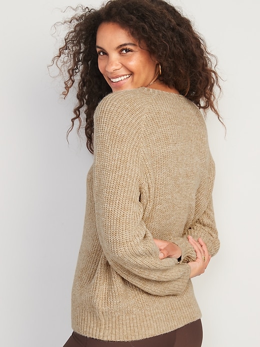 本日限定値下げYANTORKhadi Cotton Pullover-Beige Heathered Cozy Shaker-Stitch Pullover Sweater | Old Navy
