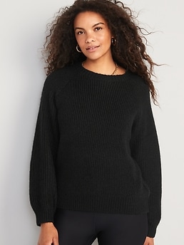 Cozy Shaker-Stitch Pullover Sweater for Women