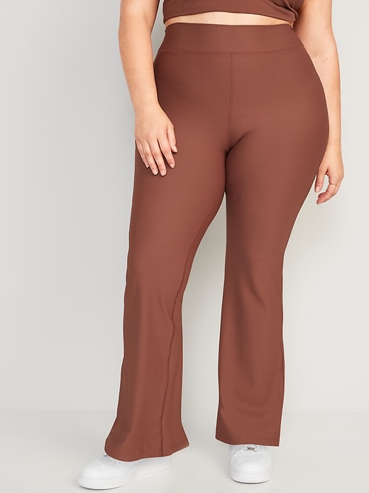 Image number 7 showing, Extra High-Waisted PowerSoft Rib-Knit Flare Pants