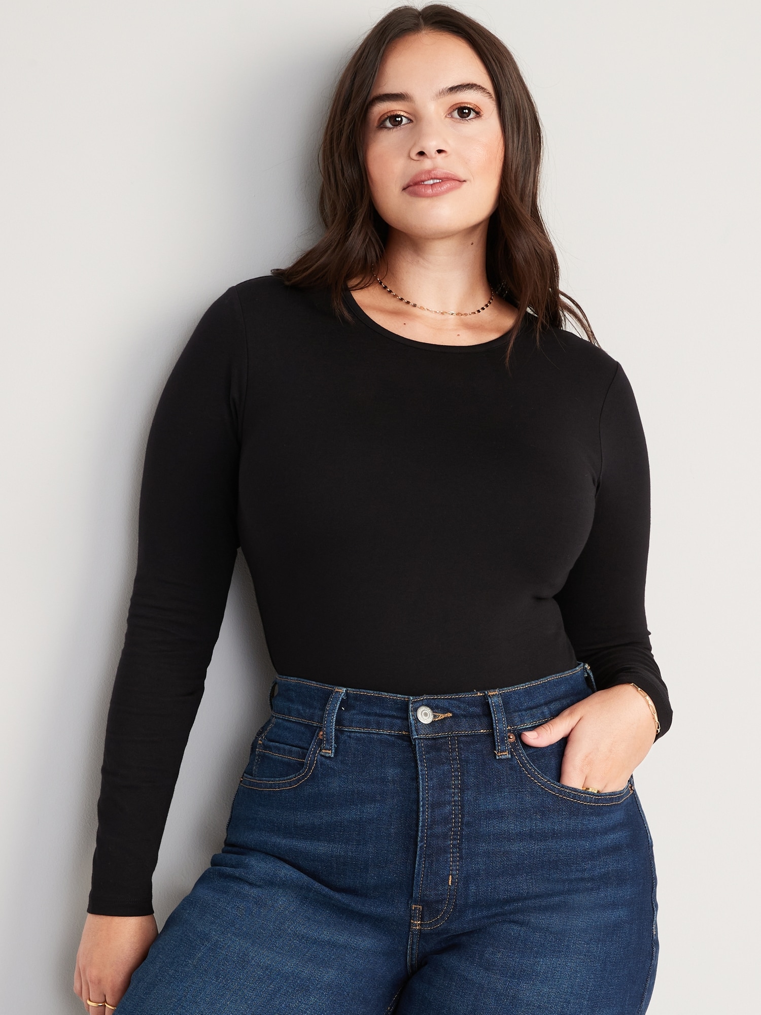 Long-Sleeve Jersey Thong Bodysuit for Women | Old Navy