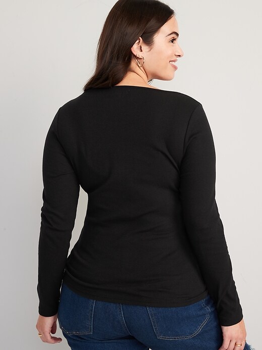 Fitted Long-Sleeve Rib-Knit Top for Women | Old Navy