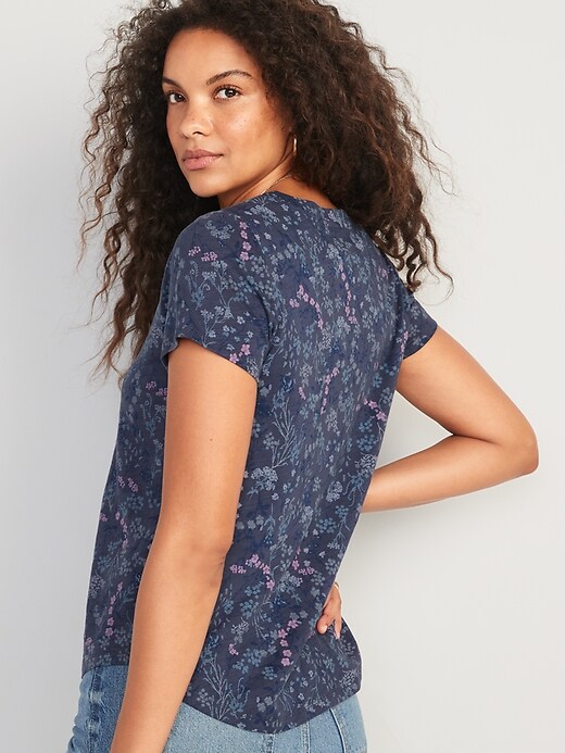 Image number 5 showing, EveryWear Floral Slub-Knit T-Shirt for Women