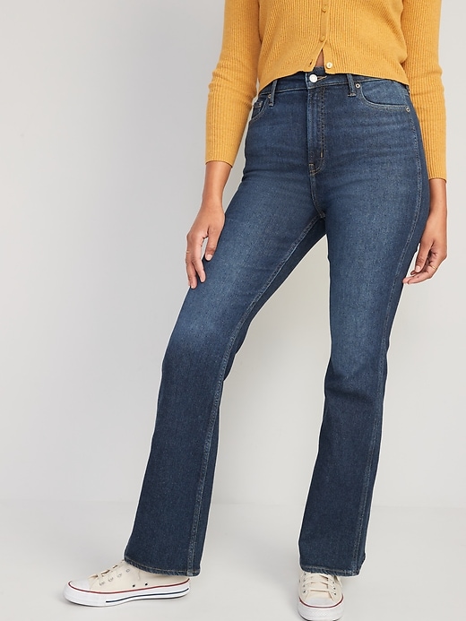 Image number 1 showing, Higher High-Waisted Cotton-Hemp Blend Flare Jeans for Women