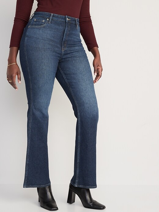 Image number 5 showing, Higher High-Waisted Cotton-Hemp Blend Flare Jeans for Women