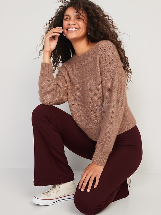 Image number 3 showing, High-Waisted Fleece-Lined Flare Leggings for Women
