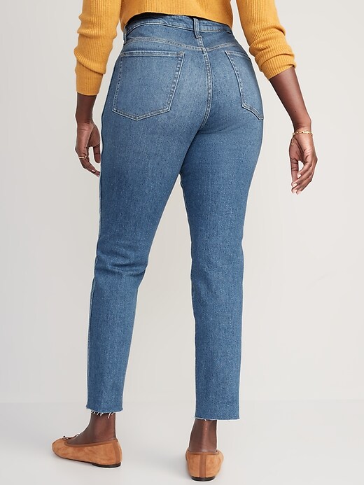 Image number 6 showing, High-Waisted OG Straight Cotton-Hemp Blend Cut-Off Jeans for Women