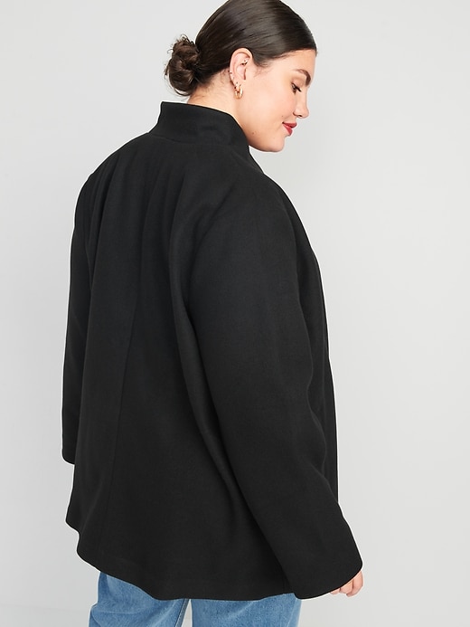 Image number 8 showing, Soft-Brushed Button-Front Car Coat for Women
