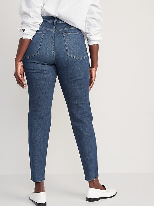Image number 5 showing, High-Waisted OG Straight Cotton-Hemp Blend Cut-Off Jeans