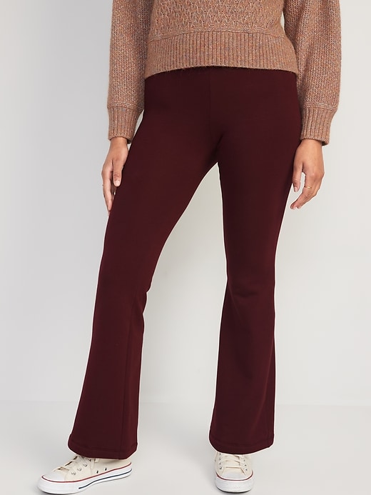 Image number 1 showing, High-Waisted Fleece-Lined Flare Leggings for Women