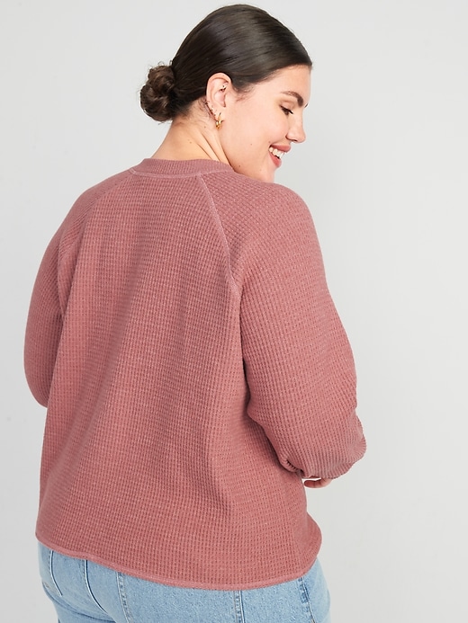Image number 8 showing, Waffle-Knit Henley Top