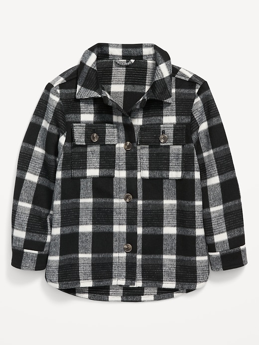 View large product image 2 of 3. Oversized Soft-Brushed Plaid Tunic Shacket for Girls