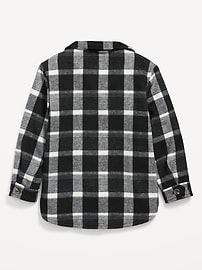 View large product image 3 of 3. Oversized Soft-Brushed Plaid Tunic Shacket for Girls