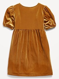 View large product image 3 of 3. Cozy Velour Puff-Sleeve Swing Dress for Girls