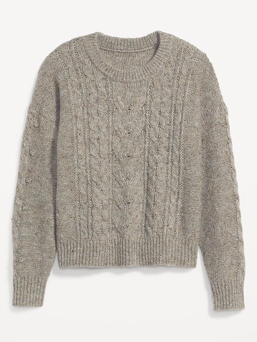 Image number 4 showing, Speckled Cable-Knit Sweater for Women