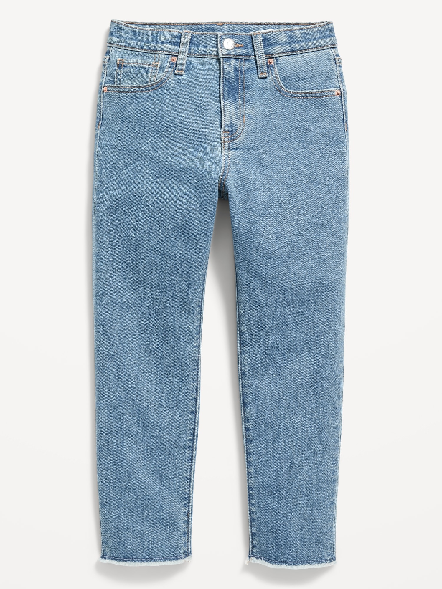 High-Waisted O.G. Straight Ripped Frayed-Hem Jeans for Girls