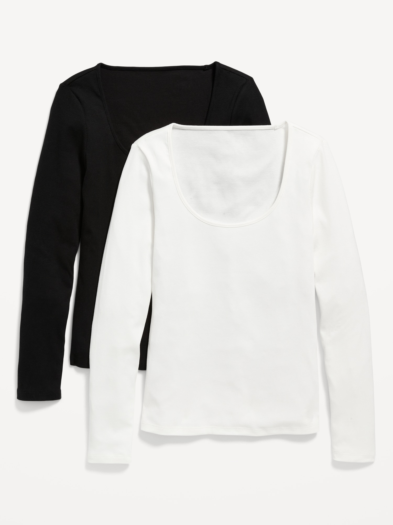 Long-Sleeve Slim-Fit Rib-Knit T-Shirt 2-Pack for Women | Old Navy
