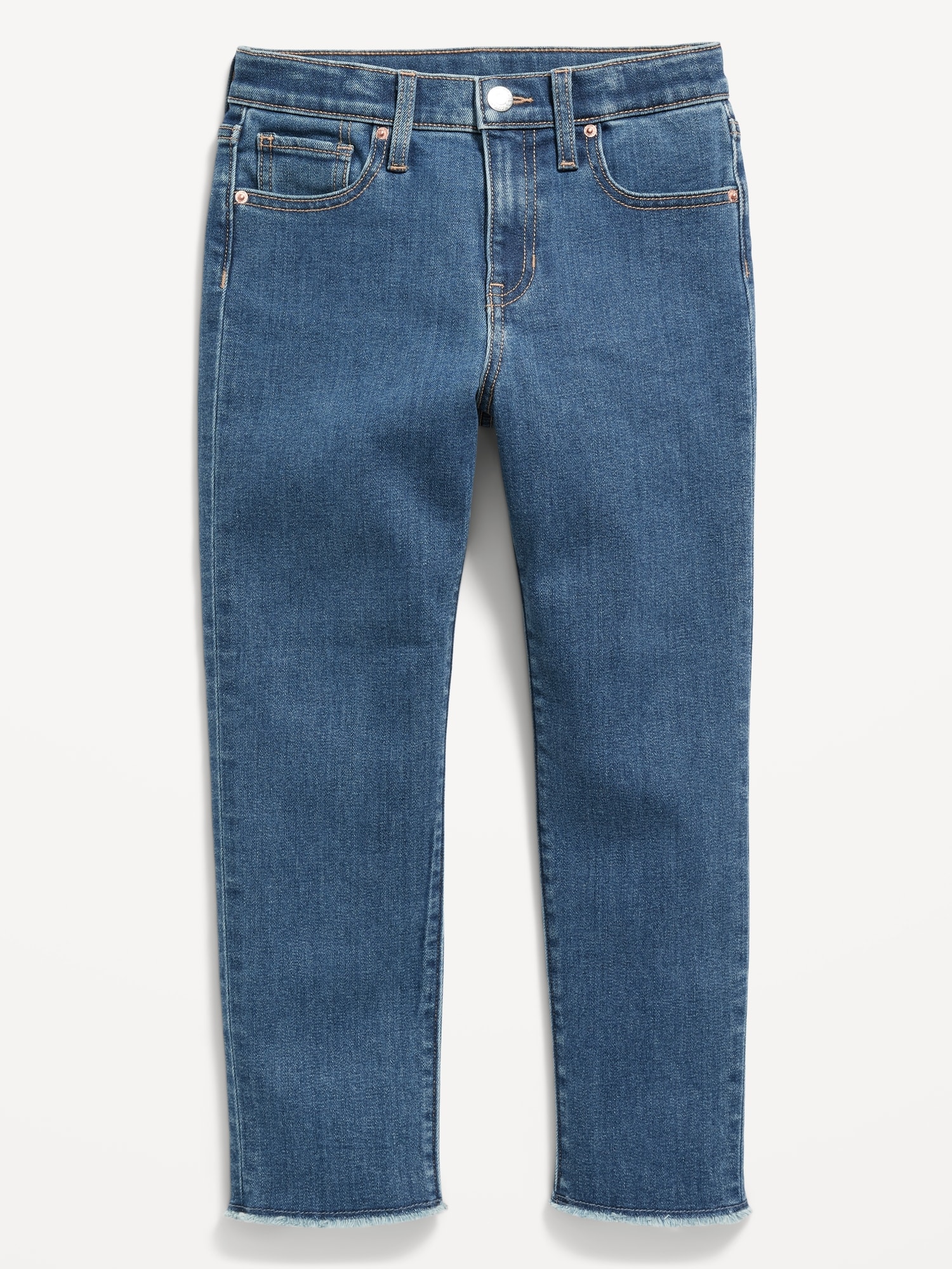 High-Waisted O.G. Straight Built-In Warm Frayed-Hem Jeans for Girls ...