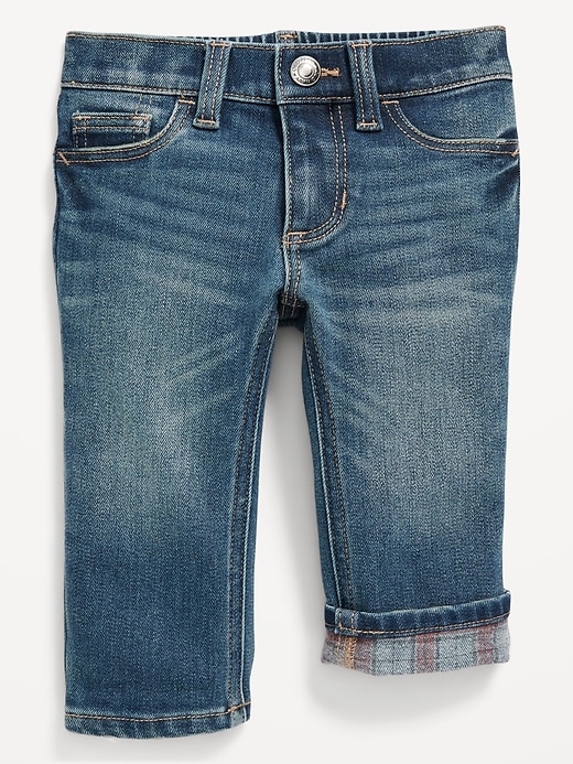 View large product image 1 of 2. Unisex Built-In Warm Straight Jeans for Baby