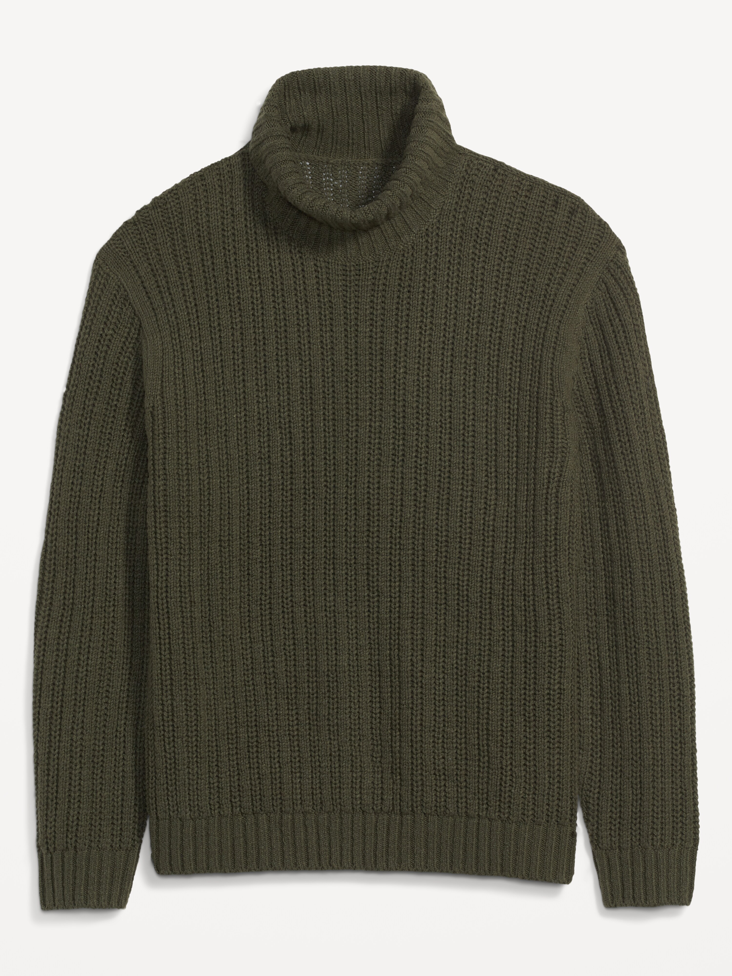 Loose Textured-Knit Turtleneck Sweater 