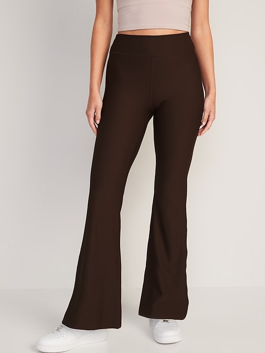 Image number 1 showing, Extra High-Waisted PowerSoft Rib-Knit Flare Pants