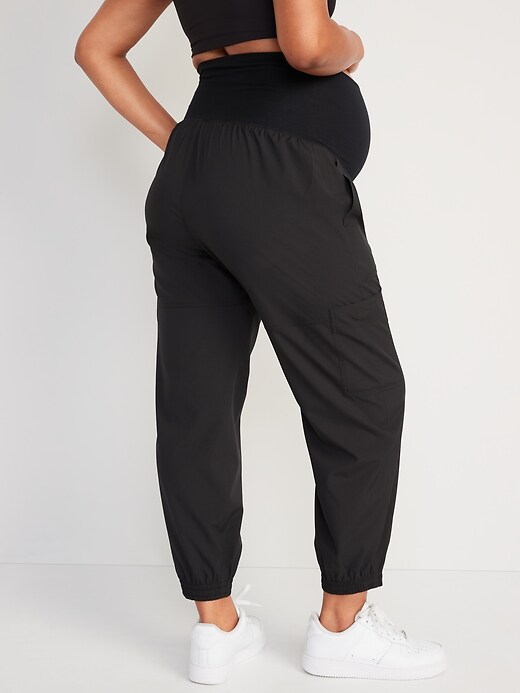 Image number 2 showing, Maternity Rollover-Waist StretchTech Cargo Jogger Pants
